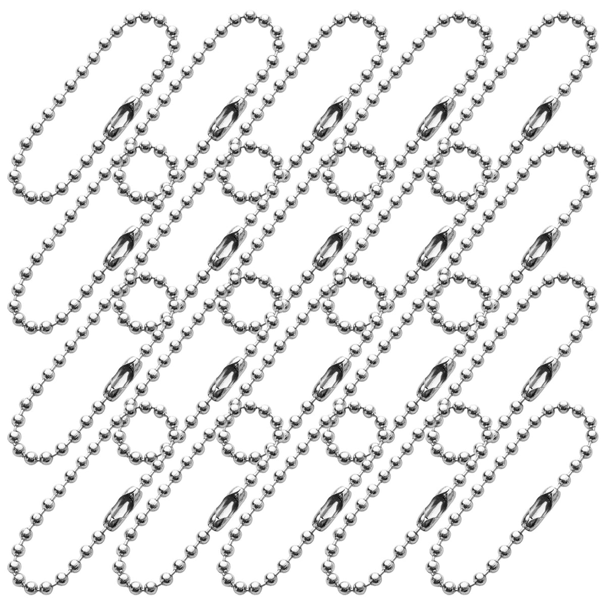 3.9 Inch Stainless Steel Ball Chain Keychain Extension Chains for Tags Jewelry Making and DIY Crafts