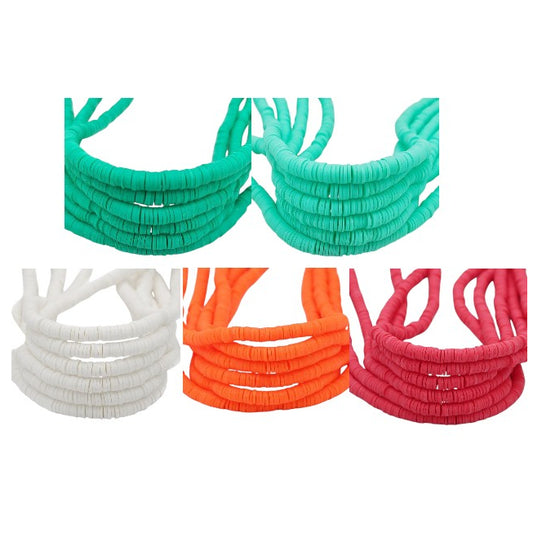 6mm Heishi Clay Beads Multicolor Polymer Disc Beads for Bracelet and Jewelry Making, Pack of 3500