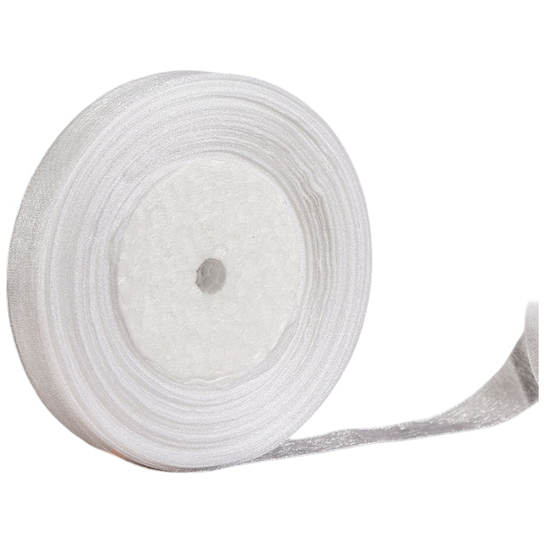 1 Inch Shiny Chiffon Ribbon 50 Yards Roll Polyester Sheer Fabric Ribbon for Crafts and Decorations