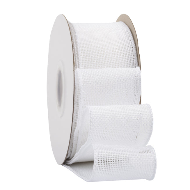 2.5 Inch x 10 Yards Natural Burlap Wired Ribbon Faux Linen for Bows, Wreaths, and Decorations