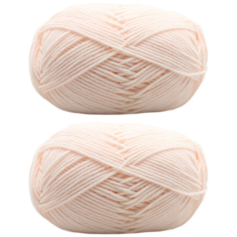 Milk Cotton Yarn 2mm Medium 4 Ply for Crochet Knitting and DIY Crafts, 50 Grams/1.76oz 140 yards, Pack of 2