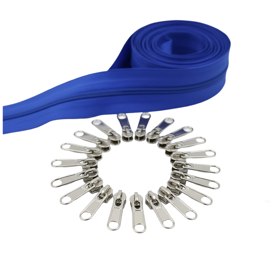 10 Yard Nylon Coil Zipper Roll with 25 Sliders Bulk Sewing Zippers for Bags Clothing Cushions and DIY Crafts