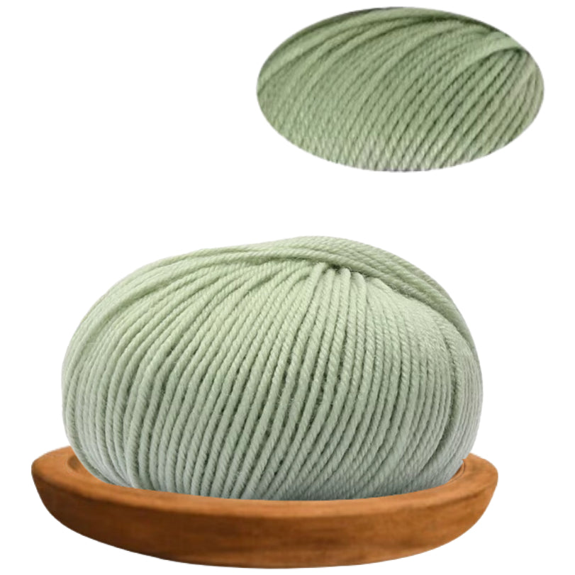 Bean Green 100% Merino Wool Yarn, 4 Strands, 140 Yards 50g/1.76oz, 6-Ply Soft Yarn for Knitting & Crocheting