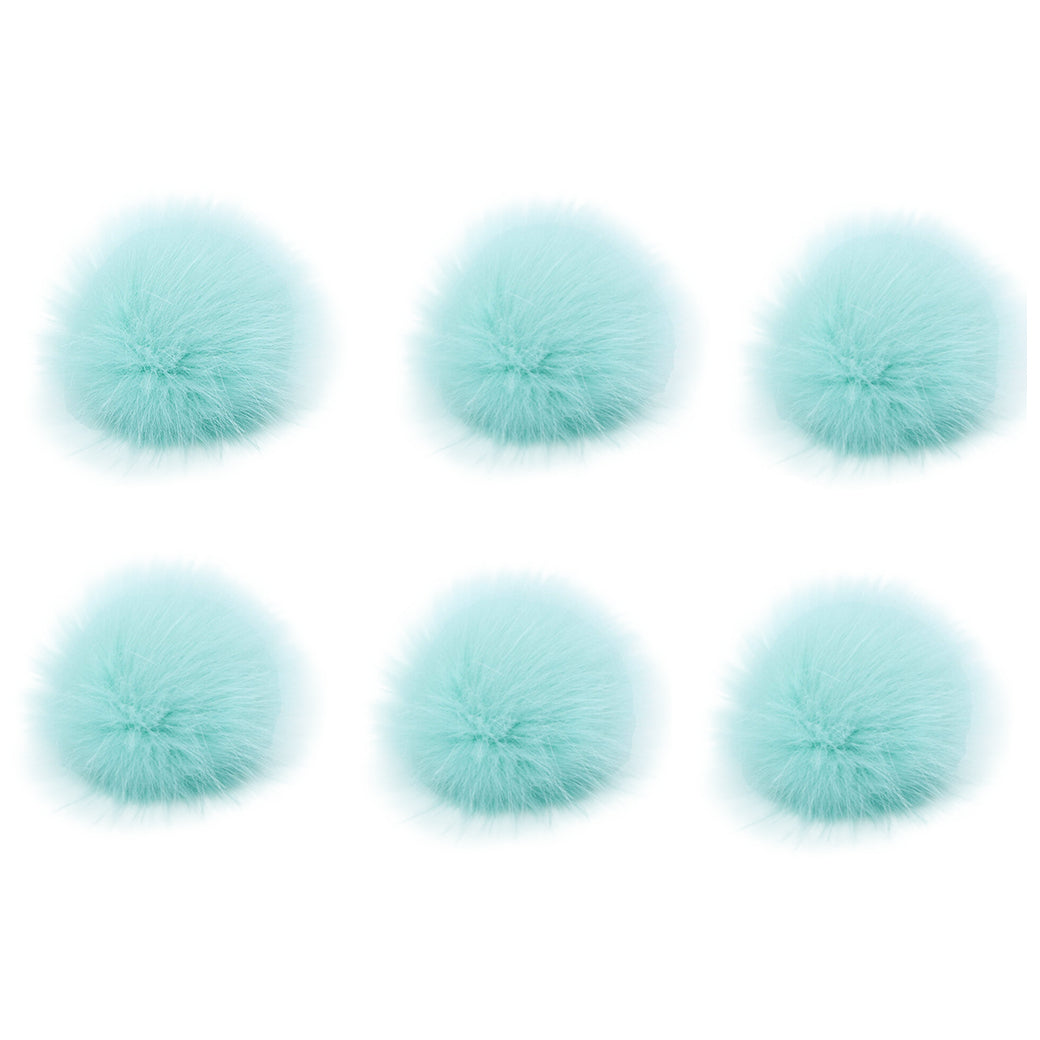 Faux Fox Fur Pom Poms 10 cm Furry Balls with Elastic Loops for Hats and Crafts, Pack of 6