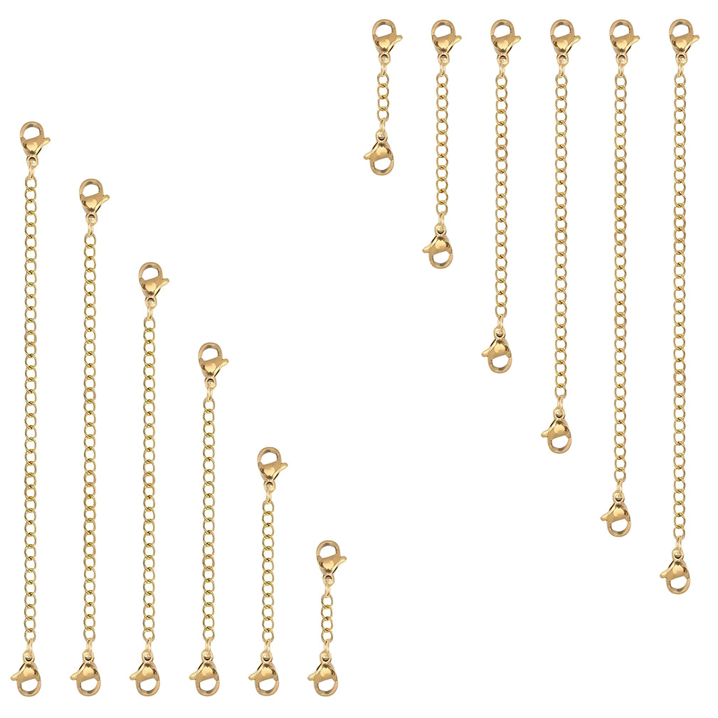 Necklace Extenders Chains with Lobster Clasps for Necklaces Bracelets Anklets Jewelry Making