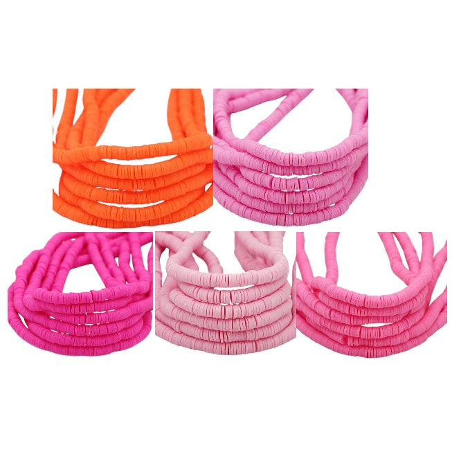 6mm Heishi Clay Beads Multicolor Polymer Disc Beads for Bracelet and Jewelry Making, Pack of 3500