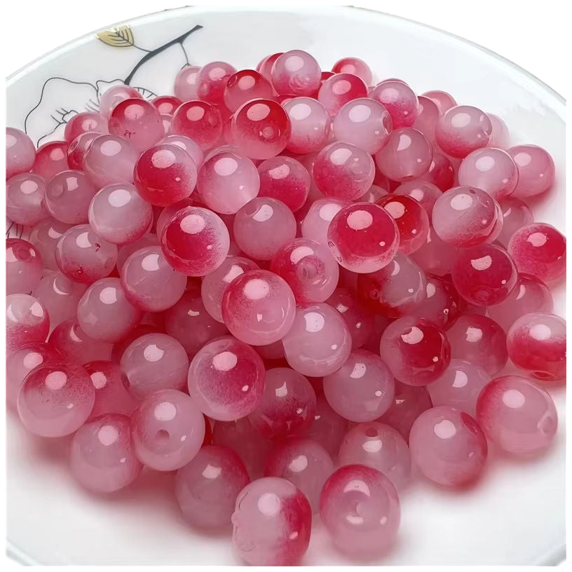 8mm Glass Beads for Bracelet Design and DIY Jewelry Craft Projects, Pack of 100
