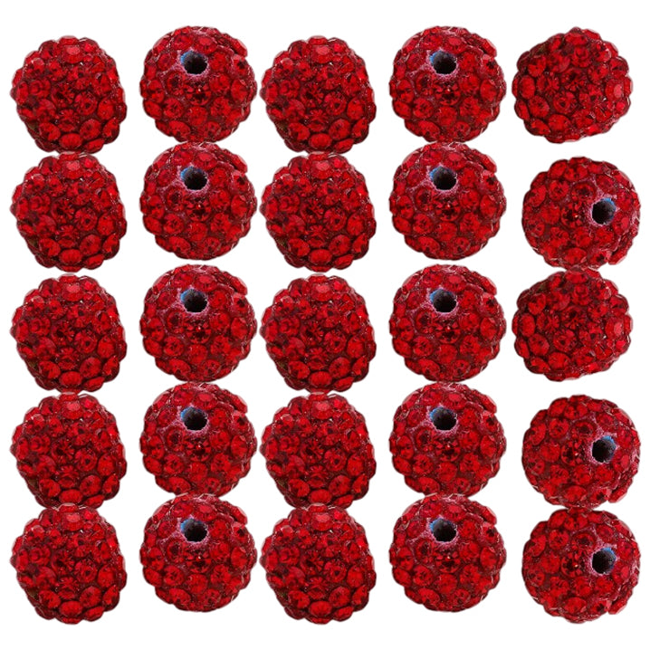 10mm White Rhinestone Beads for Jewelry Making Round Disco Crystal Beads for DIY Bracelets, Earrings and Necklaces