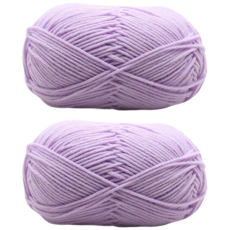 Milk Cotton Yarn 2mm Medium 4 Ply for Crochet Knitting and DIY Crafts, 50 Grams/1.76oz 140 yards, Pack of 2