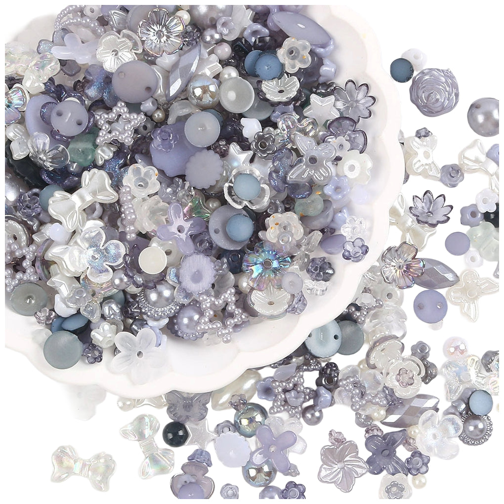 Assorted Acrylic Resin Beads Flatback Half Round Pearls for Jewelry Making DIY Crafts Bracelets Earrings Necklaces, Pack of 260