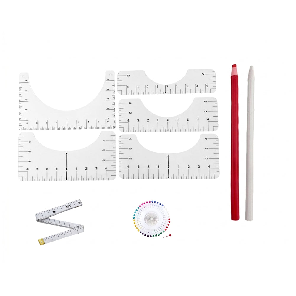 T-Shirt Ruler Guide for Centering Vinyl, Transparent PVC Alignment Tool for Heat Press and DIY Shirts