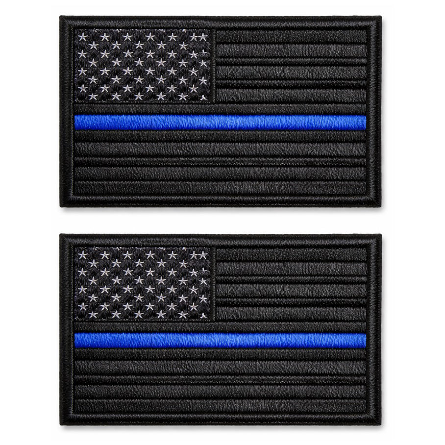 2 Pack Tactical USA Flag Patch 2x3 Inch Embroidered Regular and Reverse with Loop Backing