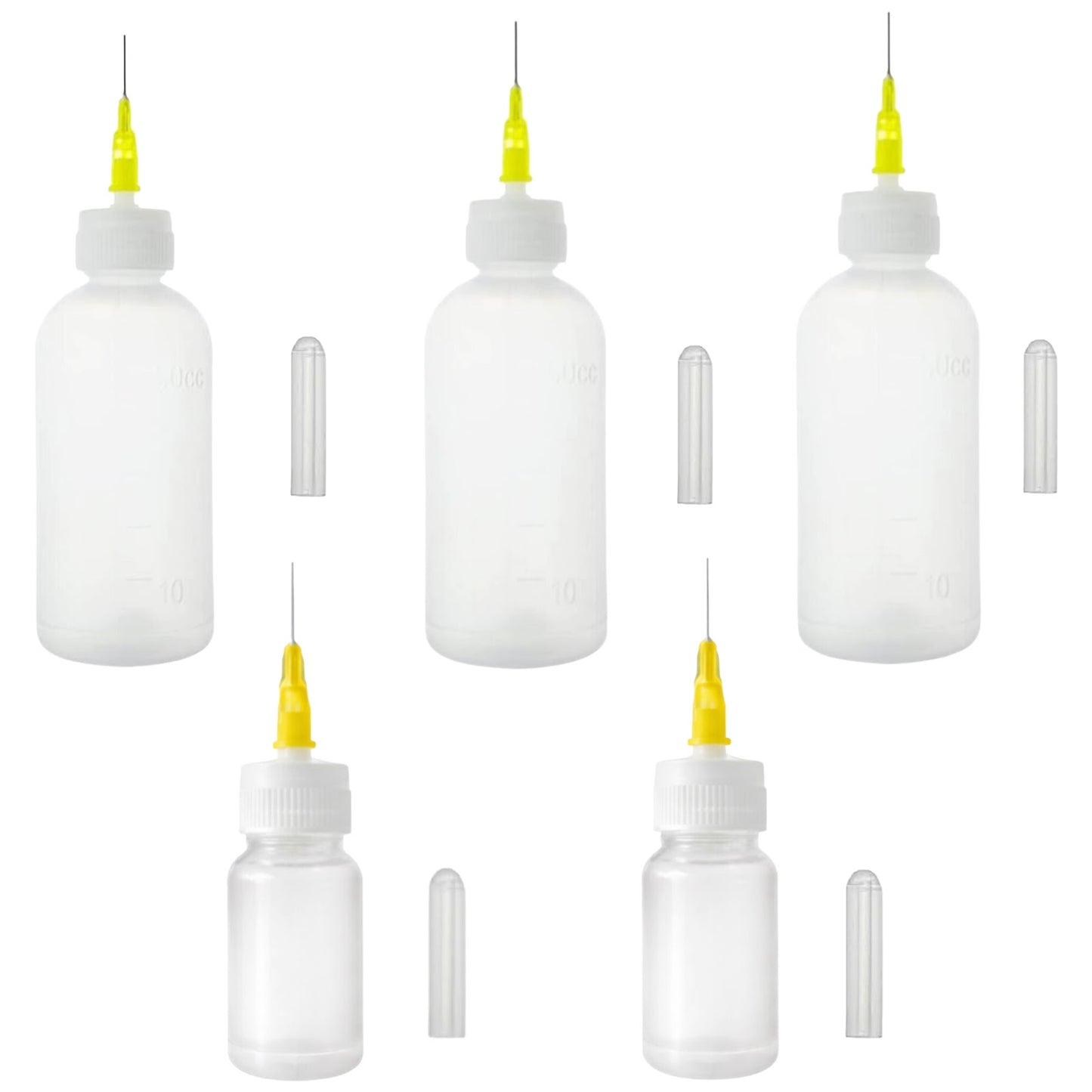 Needle Tip Glue Squeeze Bottles Precision Applicator Bottles for DIY Crafts Repairs and Fine Glue Lines, Pack of 5