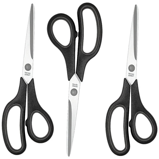 8-Inch Stainless Steel Tailoring Scissors Set Ultra Sharp Dressmaking Shears for Sewing, Crafts, and Office, Pack of 3