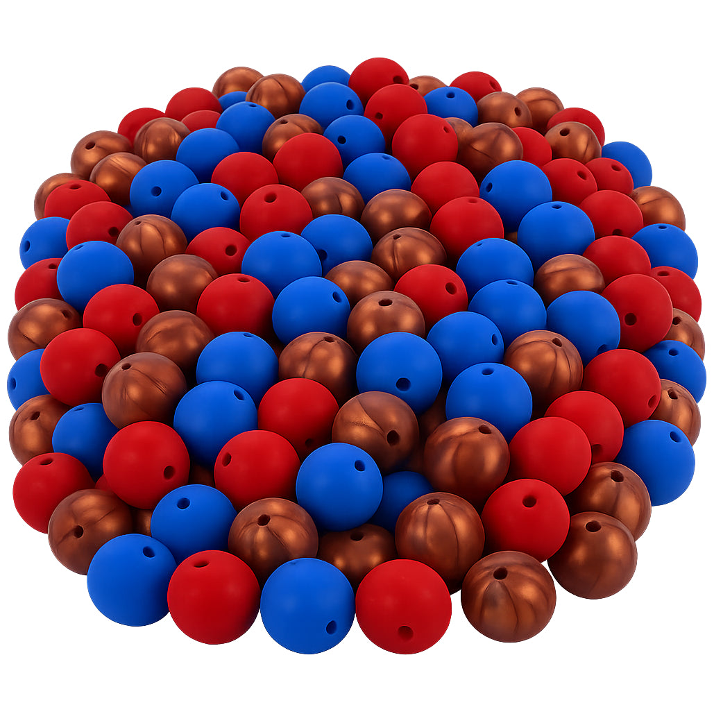 15mm Silicone Beads for Keychains Bracelets Pens Crafts Bulk Round Beads DIY Jewelry Making, Pack of 100