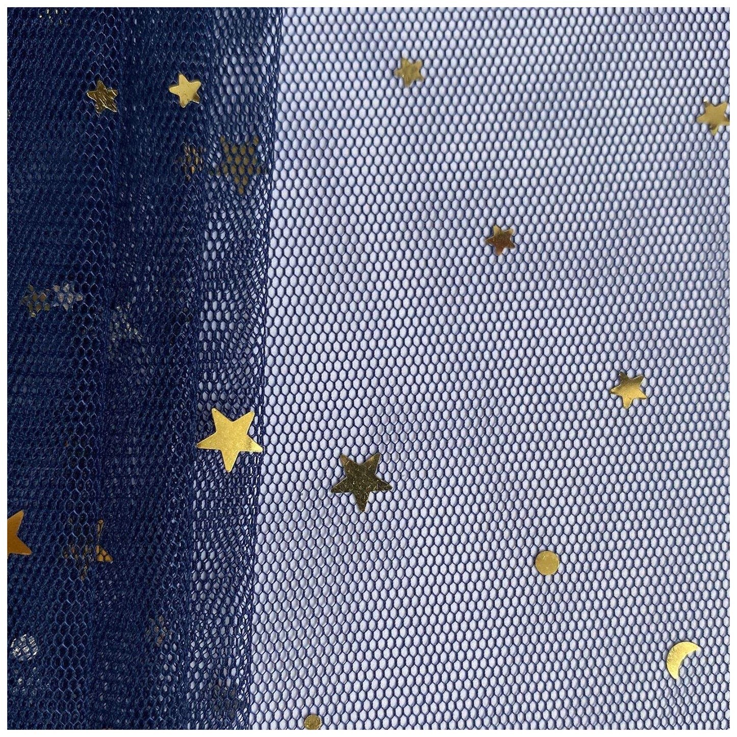 Glitter Tulle Fabric Roll With Star Moon Sequins for Tutu, Bridal Veil, Wedding Decor