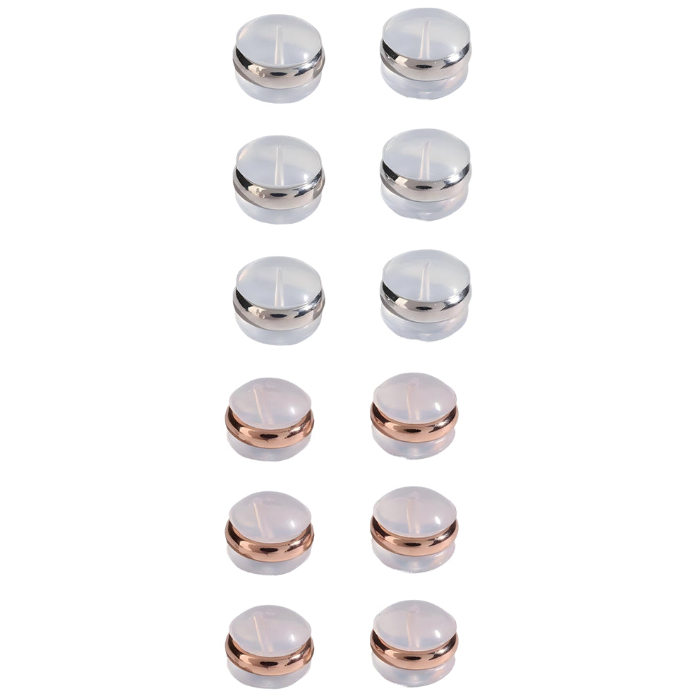 Soft Silicone Earring Backs for Studs, Hoops, and Fish Hook Earrings Hypoallergenic, Pack of 12