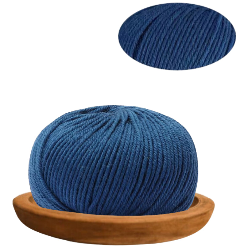 Indigo Blue 100% Merino Wool Yarn, 4 Strands, 140 Yards 50g/1.76oz, 6-Ply Soft Yarn for Knitting & Crocheting