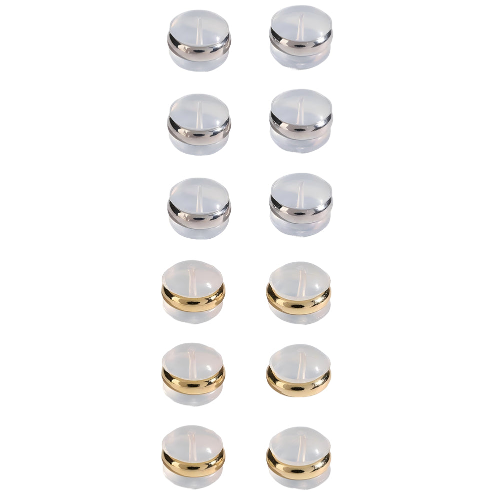 Soft Silicone Earring Backs for Studs, Hoops, and Fish Hook Earrings Hypoallergenic, Pack of 12