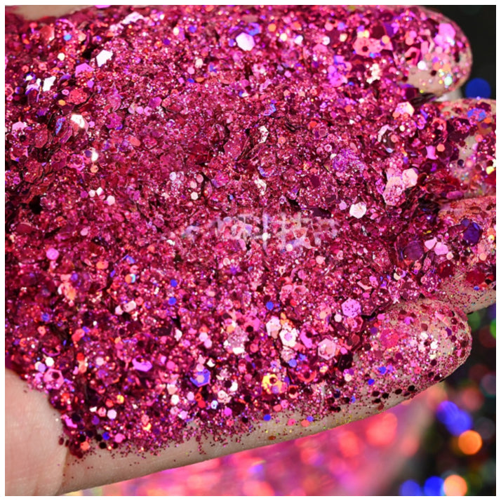 160g Holographic Chunky Glitter for Resin Art, Nails, Face, Hair, Tumblers, Crafts, and DIY Decorations