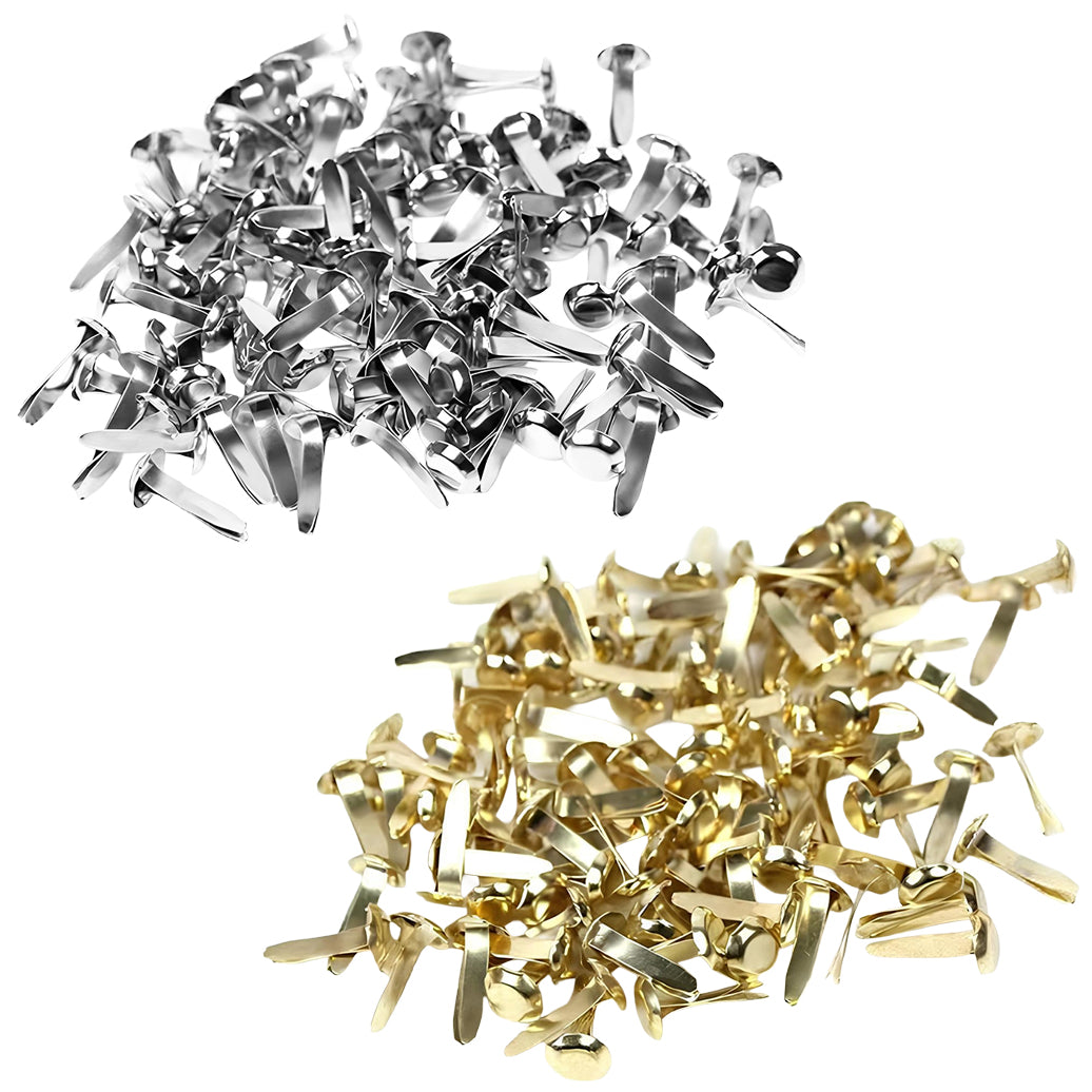 Mini Brass Paper Fasteners for Crafts, Metal Brads for DIY Paper Projects and Scrapbooking Pins