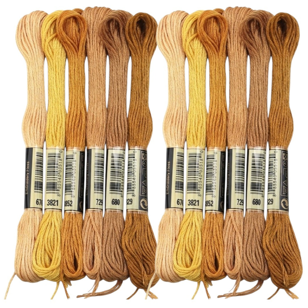 Embroidery Floss Set for Cross Stitch, Friendship Bracelets, Crafts, and DIY Projects, Pack of 12