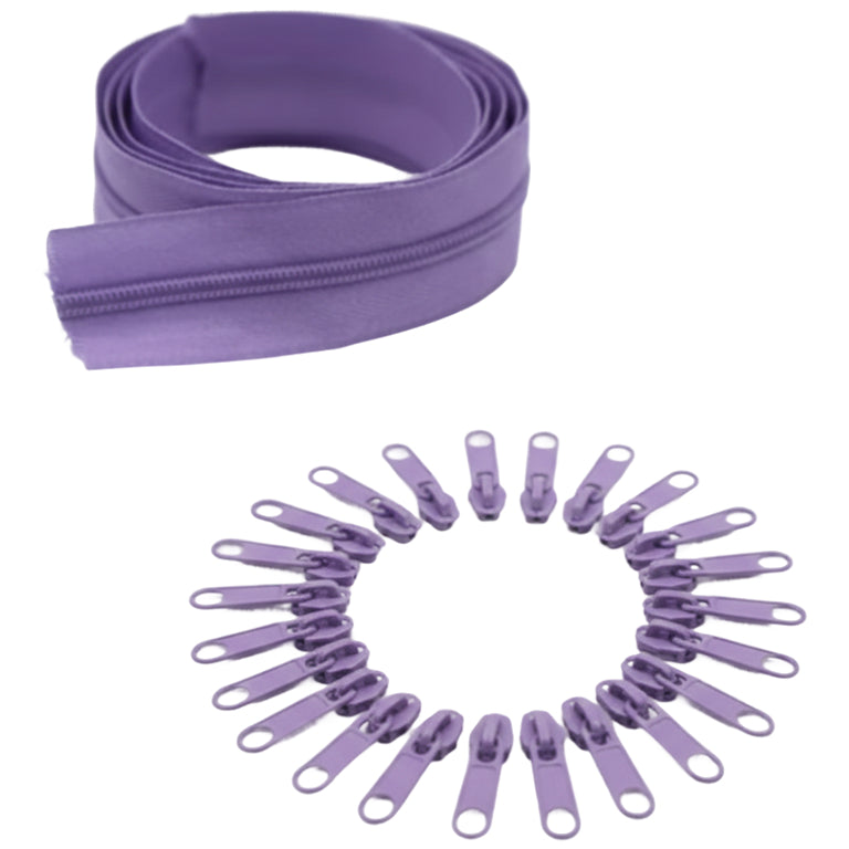 10 Yard Nylon Coil Zipper Roll with 25 Sliders Bulk Sewing Zippers for Bags Clothing Cushions and DIY Crafts
