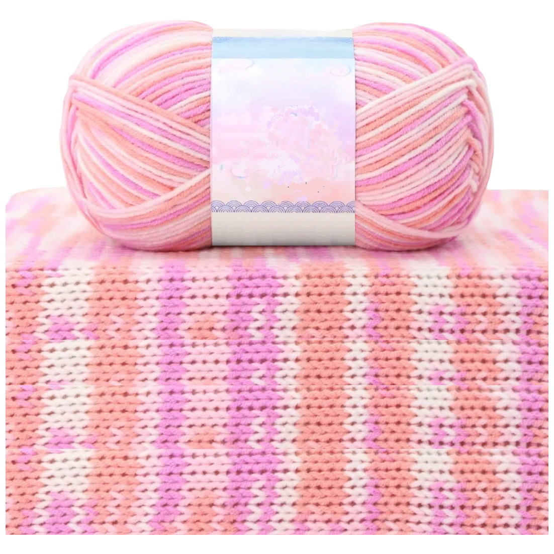1.5mm Multicolored Fancy Yarn for Knitting & Crocheting Sweaters, Scarves & DIY Crafts, 50 Grams/1.76oz 175 yards