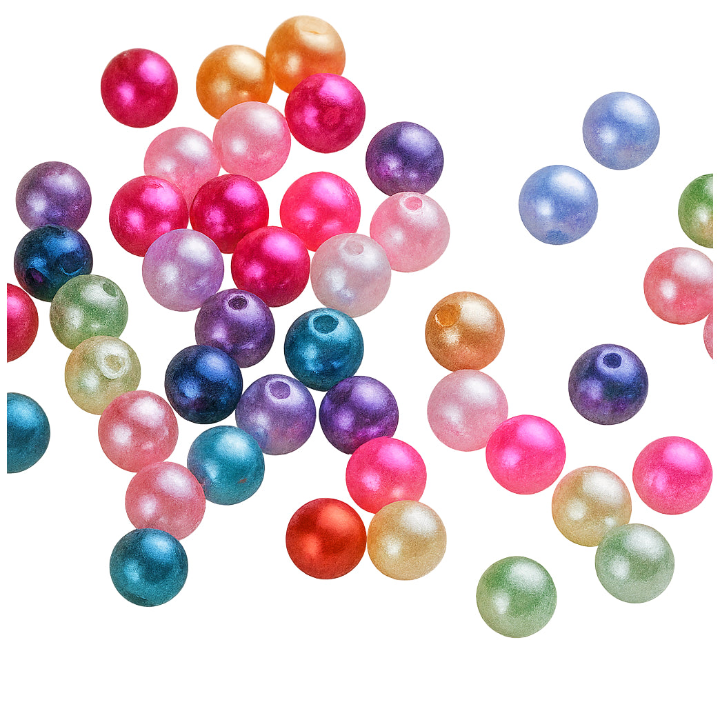 8mm White Plastic Pearl Beads for Jewelry Making, Crafts, and DIY Decorations, 1800 Pcs