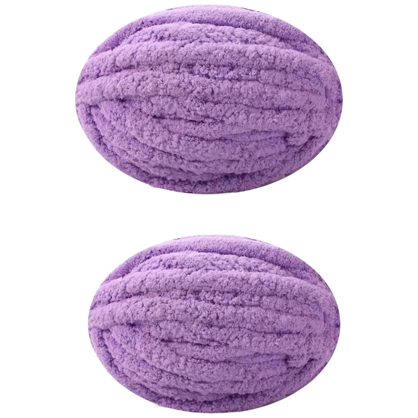 Jumbo Chunky Chenille Yarn for Knitting Crochet Weaving Blankets and DIY Craft Projects 250 Grams/8.82oz 29.53 yards, Pack of 2