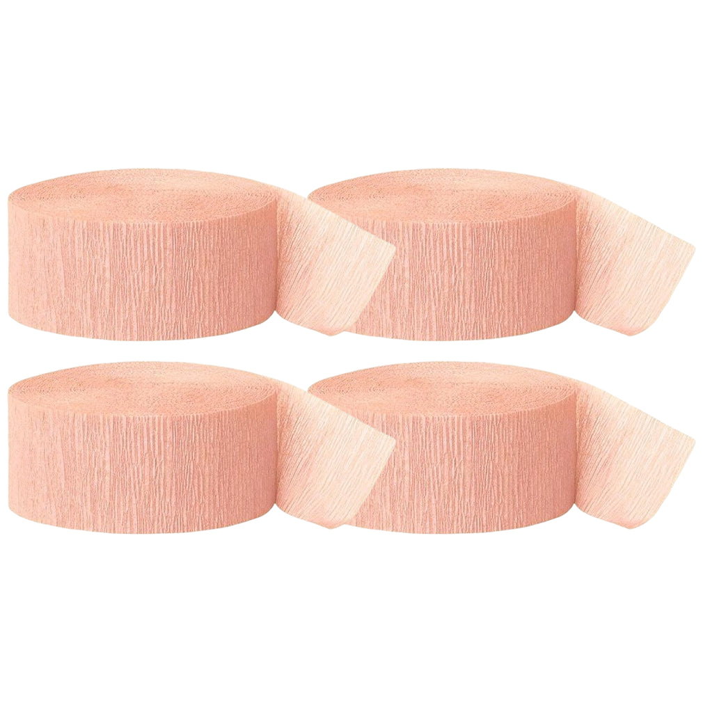 Crepe Paper Streamer Rolls for Birthday Parties, Baby Showers, Weddings, and Event Decorations, Pack of 4