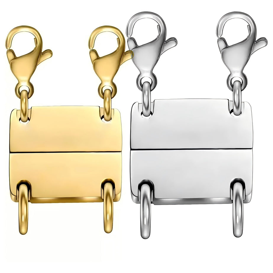 Magnetic Necklace Layering Clasp Separator in Gold for Multi Strand Chains and Secure Jewelry Closure