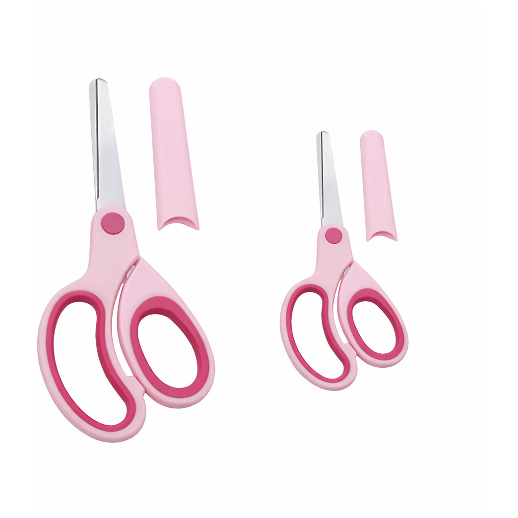 5 Inch Kids Safety Scissors with Blunt Tip and Cover for Toddler Paper Cutting Crafts Ages 4-9