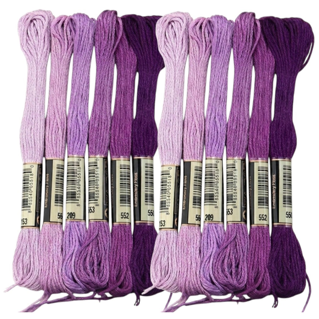 Embroidery Floss Set for Cross Stitch, Friendship Bracelets, Crafts, and DIY Projects, Pack of 12