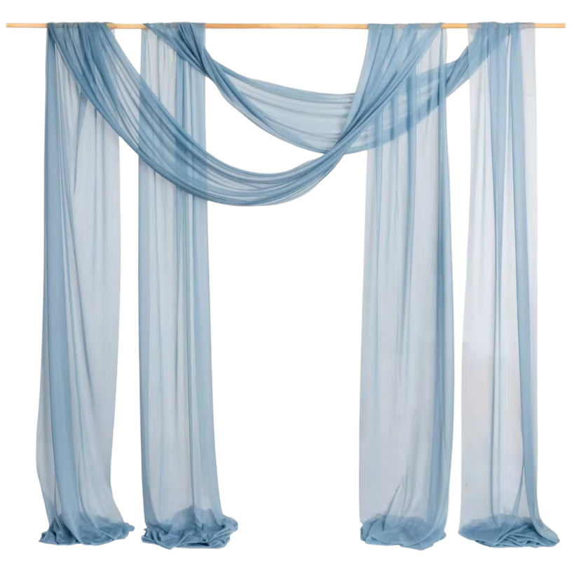 Sheer Chiffon Wedding Arch Draping Fabric 29" x 19 Ft for Events Decorations