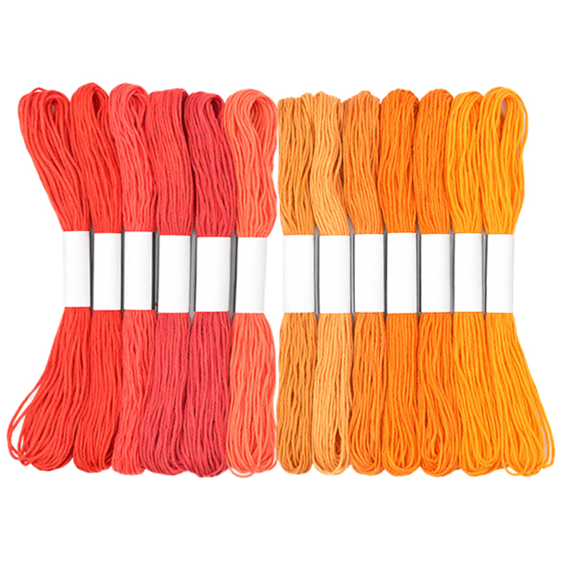 Premium Cotton Embroidery Floss Skeins for Cross Stitch Sewing and Bracelet Making, Pack of 12