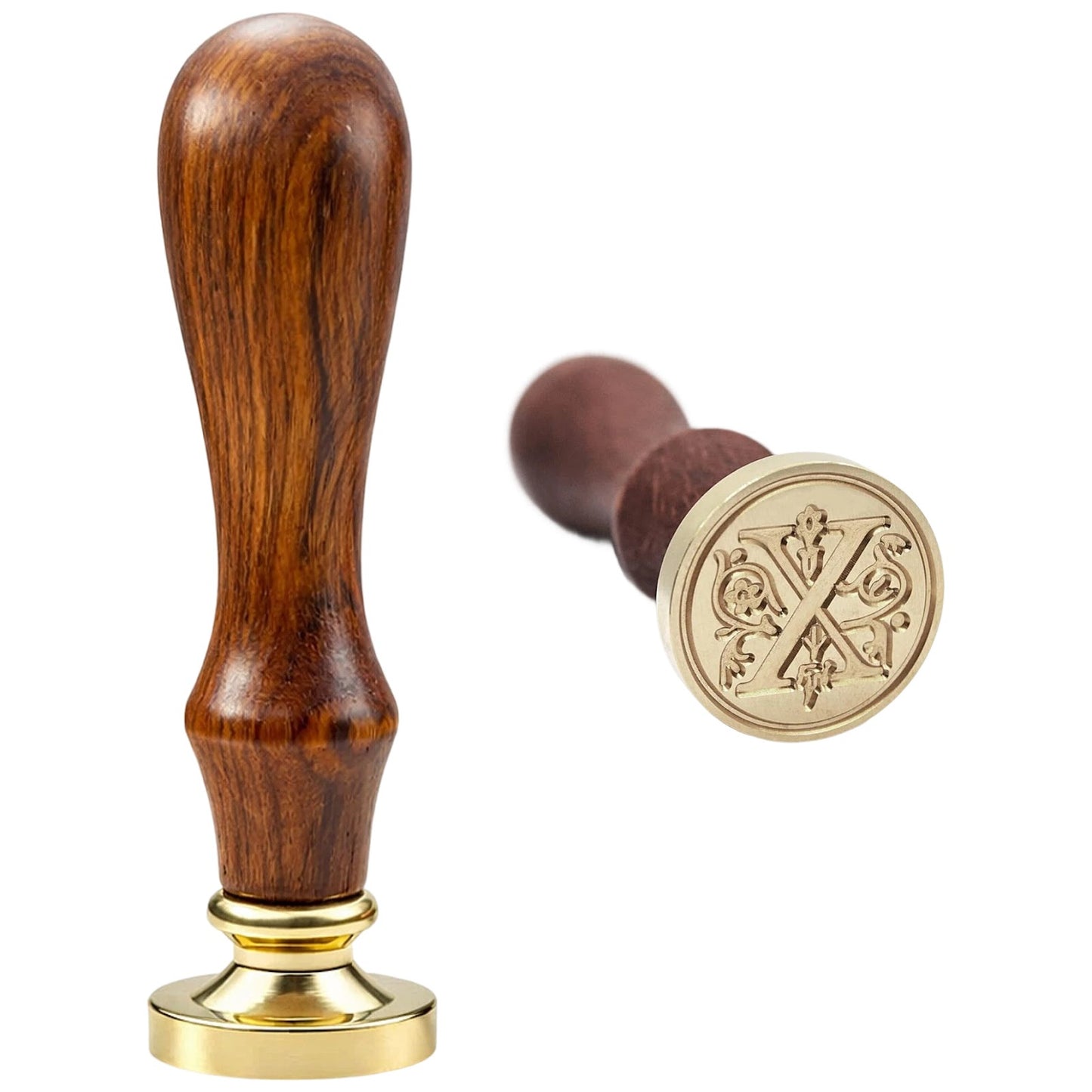 Traditional Initial Alphabet Wax Seal Stamp Brass Head Wooden Handle for Cards Envelopes Gift Wrap Wedding Invitations