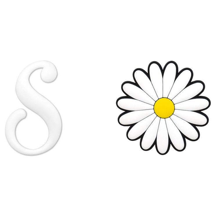 2pcs Letter and Flower Charms for Hand Bag, Decorative Alphabet Accessories Compatible with Rubber Tote