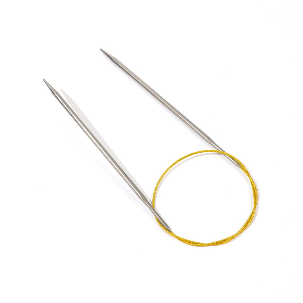 24 Inch Stainless Steel Circular Knitting Needle Size US 6 (4mm) with Flexible Red Cable