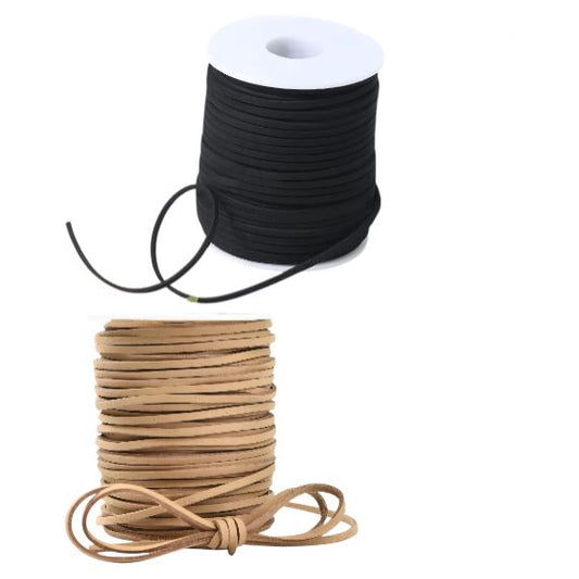 Faux Suede Leather Cord 50 Yards Flat Lace String for Jewelry Making Bracelets Crafts and DIY Projects