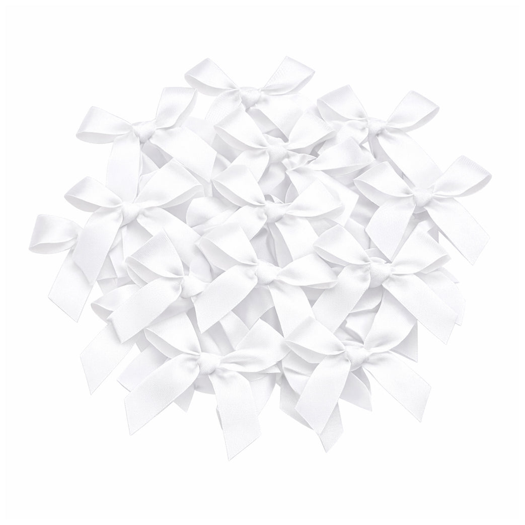 Mini Satin Ribbon Bows 4cm Hand Tied Fabric Flowers for DIY Crafts Gift Packaging Decorations, Pack of 50
