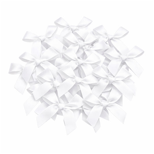 Mini Satin Ribbon Bows 4cm Hand Tied Fabric Flowers for DIY Crafts Gift Packaging Decorations, Pack of 50