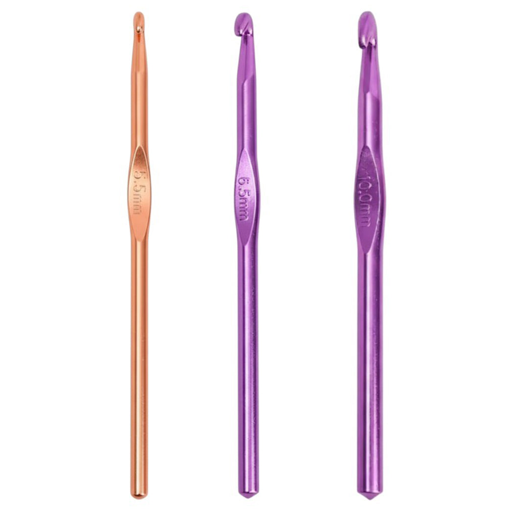 Colorful Aluminum Crochet Hooks Single Head Metal Crochet Needles for Sweater Knitting, Yarn Crafts and DIY Crochet Projects