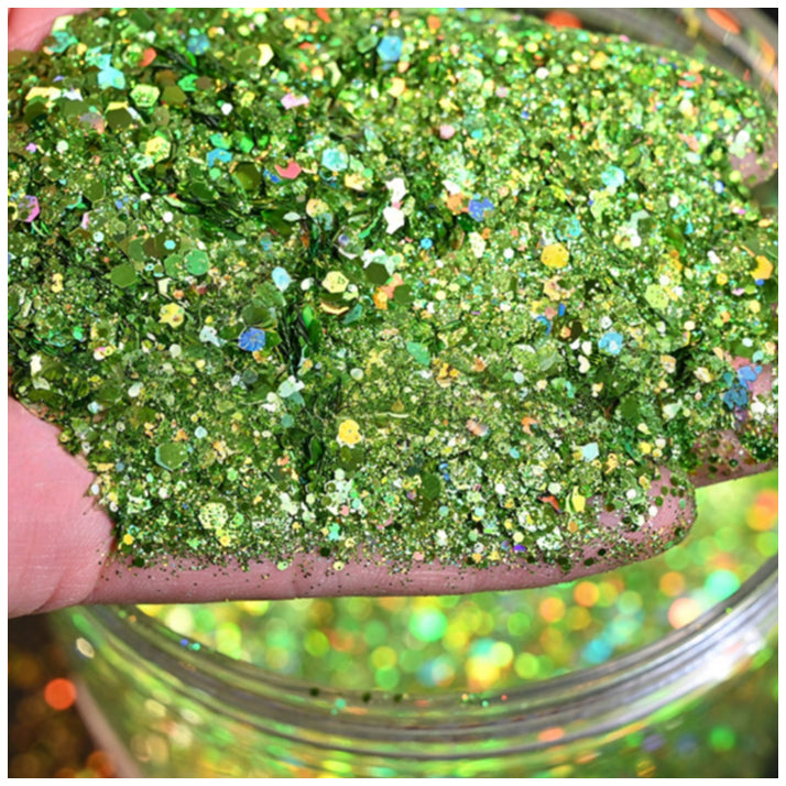 160g Holographic Chunky Glitter for Resin Art, Nails, Face, Hair, Tumblers, Crafts, and DIY Decorations