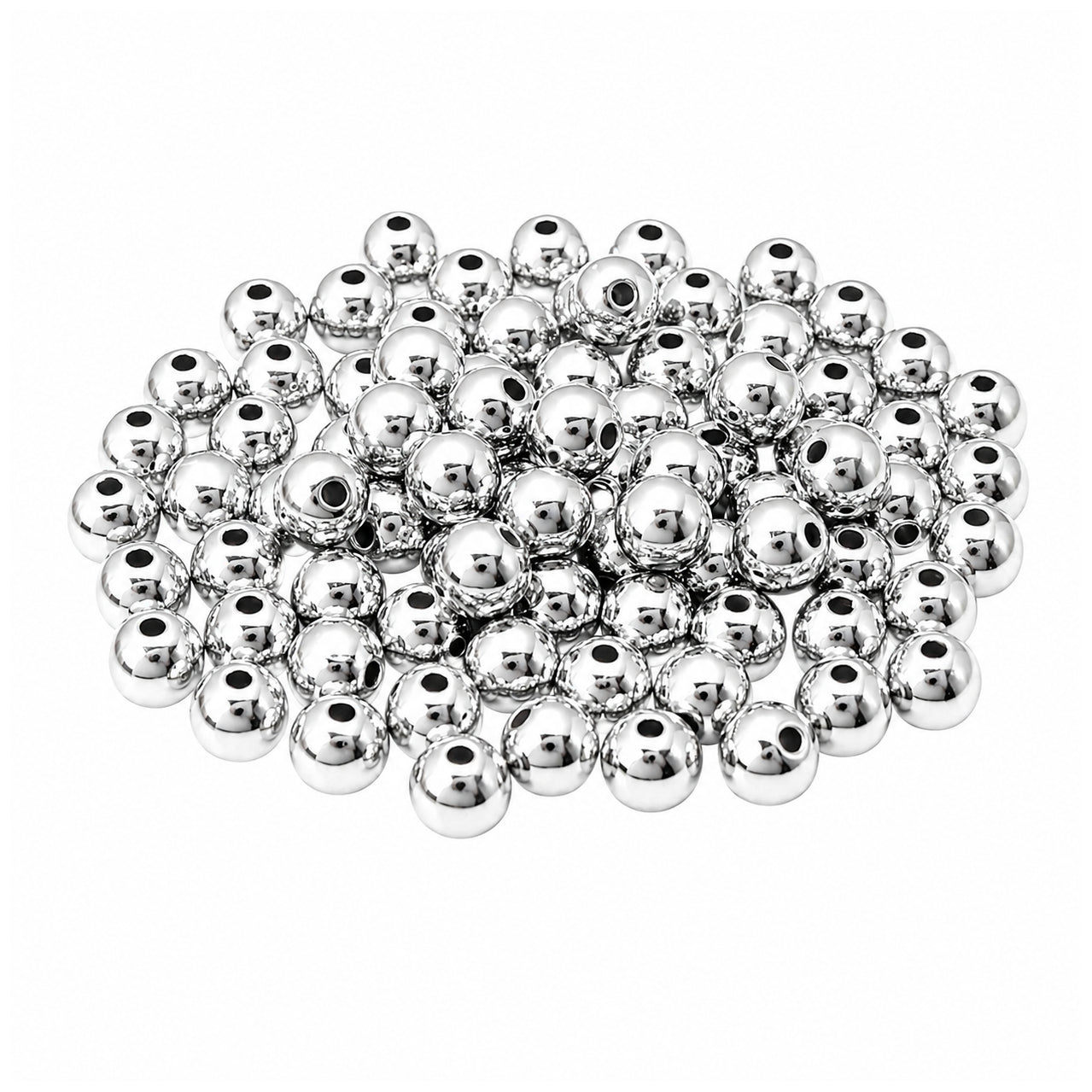 4mm Smooth Round Spacer Beads Coated Plastic Loose Ball Beads for Bracelet Jewelry Making