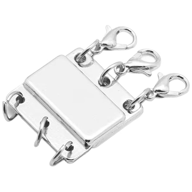 18K Gold and Silver Layered Necklace Clasp Magnetic Separator for Multiple Chains