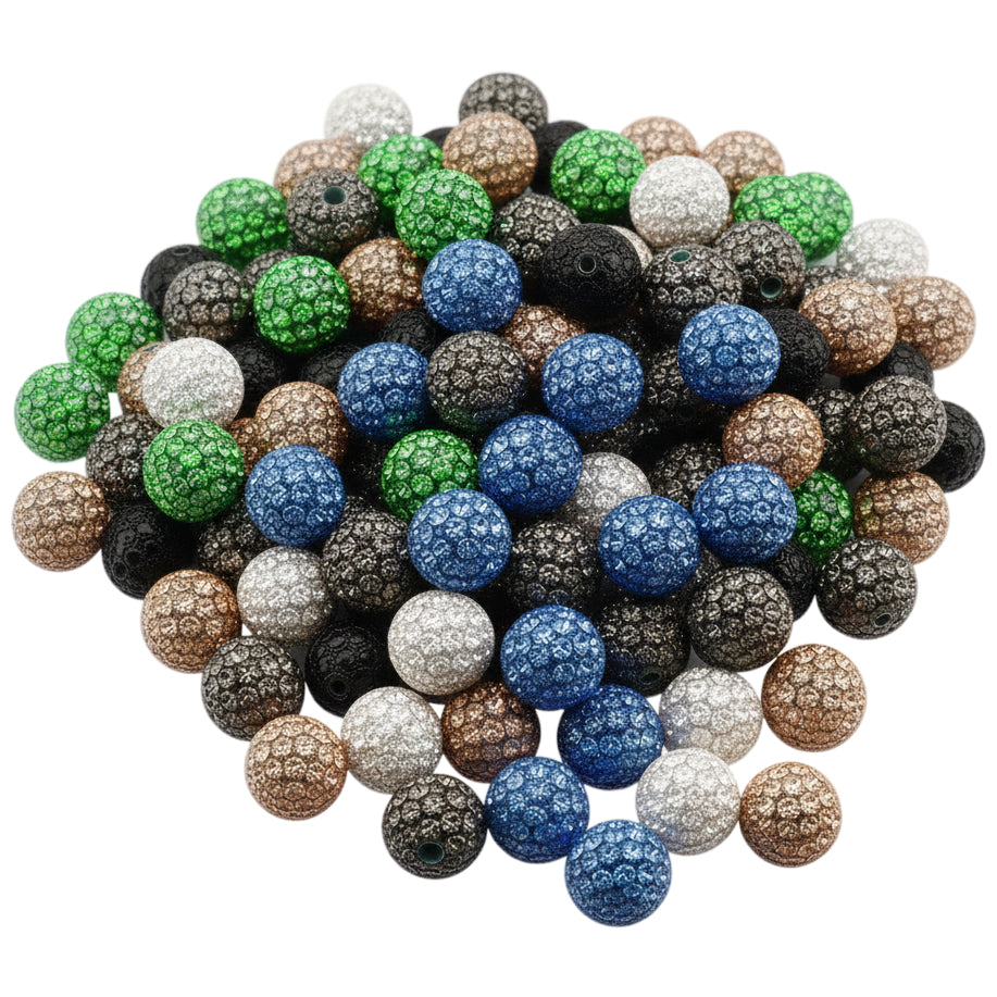 Sparkle Rhinestone Clay Beads Round Disco Spacer Beads for Jewelry Making, Bracelets, Earrings and DIY Craft Projects
