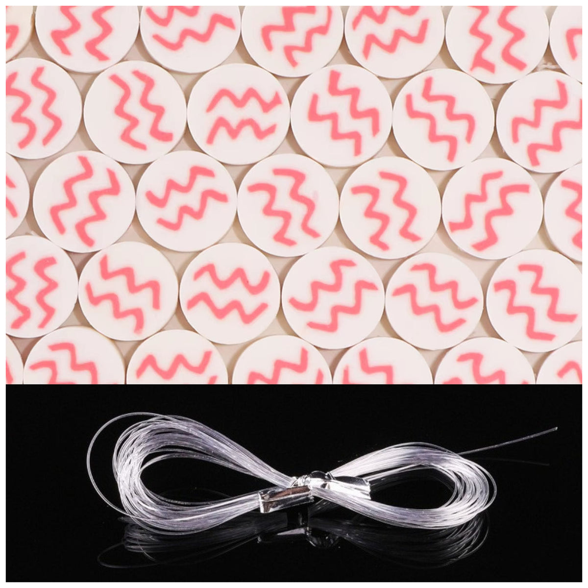Sports Ball Polymer Clay Beads 8-11mm with Elastic String for Jewelry and DIY Crafts, Pack of 100