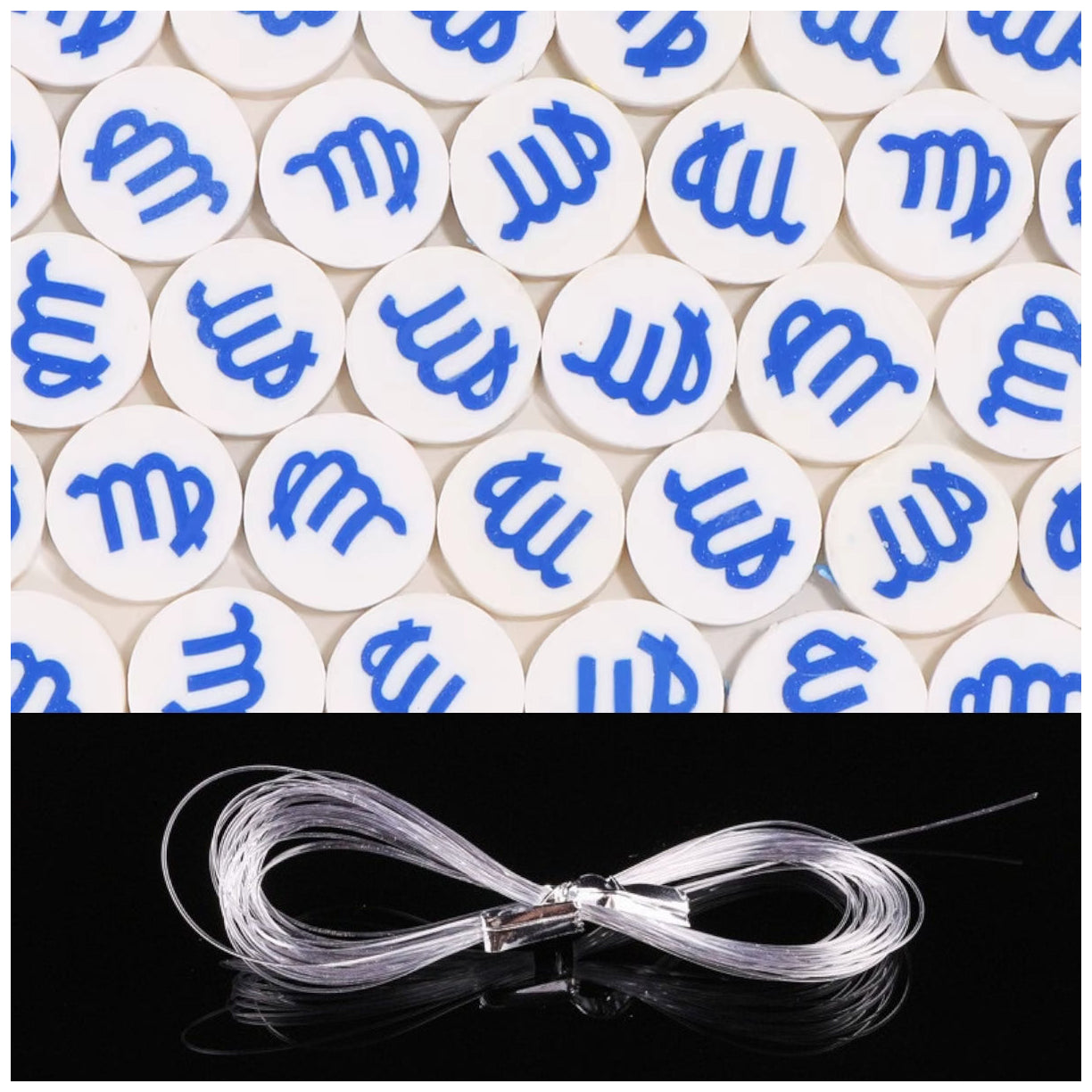 Sports Ball Polymer Clay Beads 8-11mm with Elastic String for Jewelry and DIY Crafts, Pack of 100