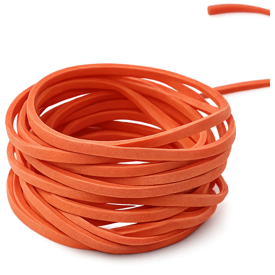 3mm Flat Genuine Leather Cord Brown 5.5 Yards Natural Leather Lacing for Jewelry, Bracelets, Necklaces and Crafts